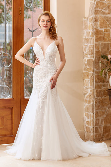 Mermaid Chruch Sweep Train Robe de mariée